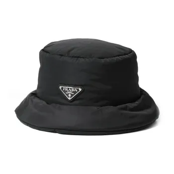 PRADA Recycled Nylon Bucket Hats Men's Black