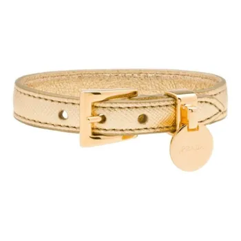PRADA Leather Bracelets Women's Gold