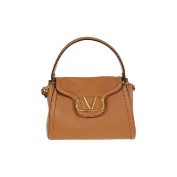 Valentino ALLTIME Calfskin Shoulder Bag, Crossbody Bag, Handbag Women's Almond Beige