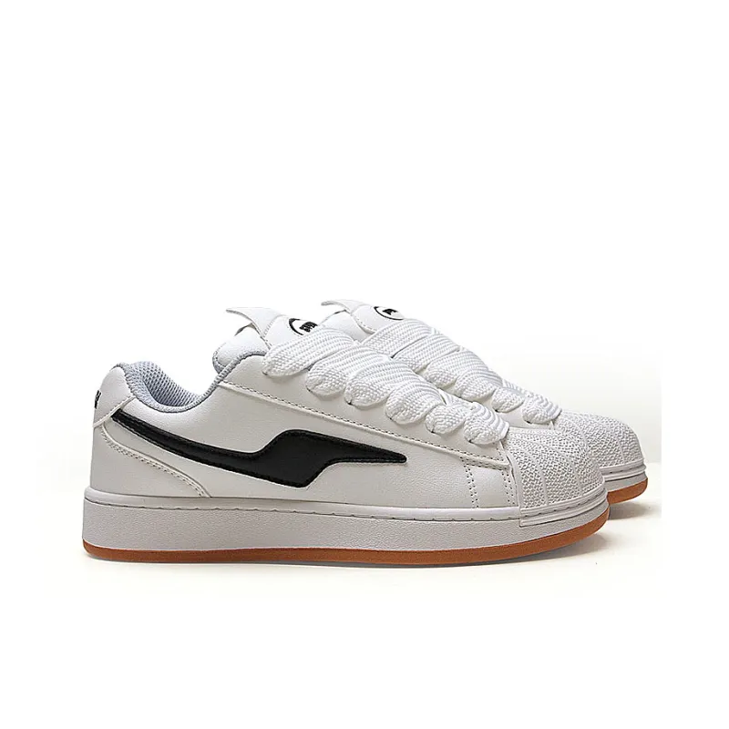 STUR YSN Wear resistant And Lightweight Low Top Skateboard Shoes Unisex White Cowhide-3