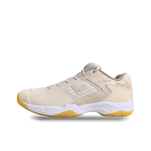 VICTOR Cushioning Anti Slip And Wear Resistant Low Top Badminton Shoes Unisex Ecru