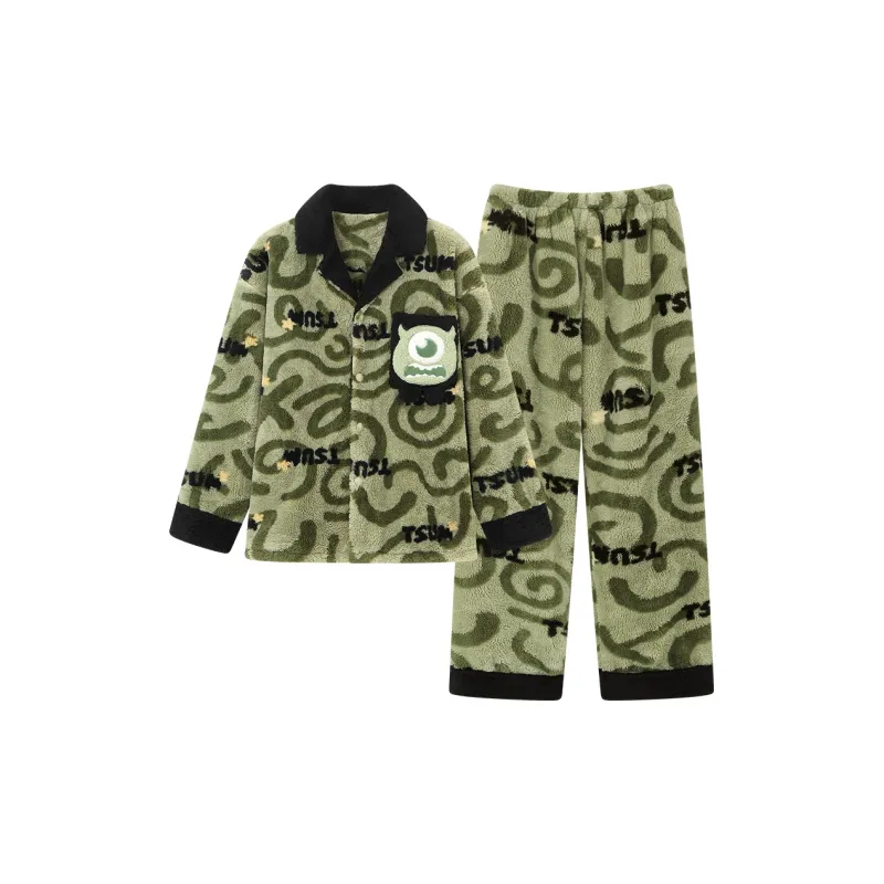 Qiao Ni Tong Pajama Set Men's Burgundy-4