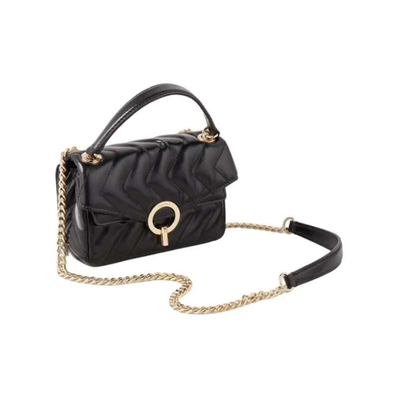 Sandro Cow Leather Shoulder Bag Crossbody Bag Handbag Medium Size Women's Black-1