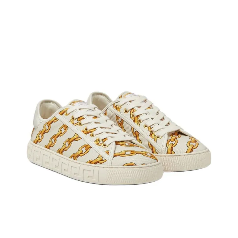 FANSIZHE Greca Low Top Skateboard Shoes Women's White Yellow-2
