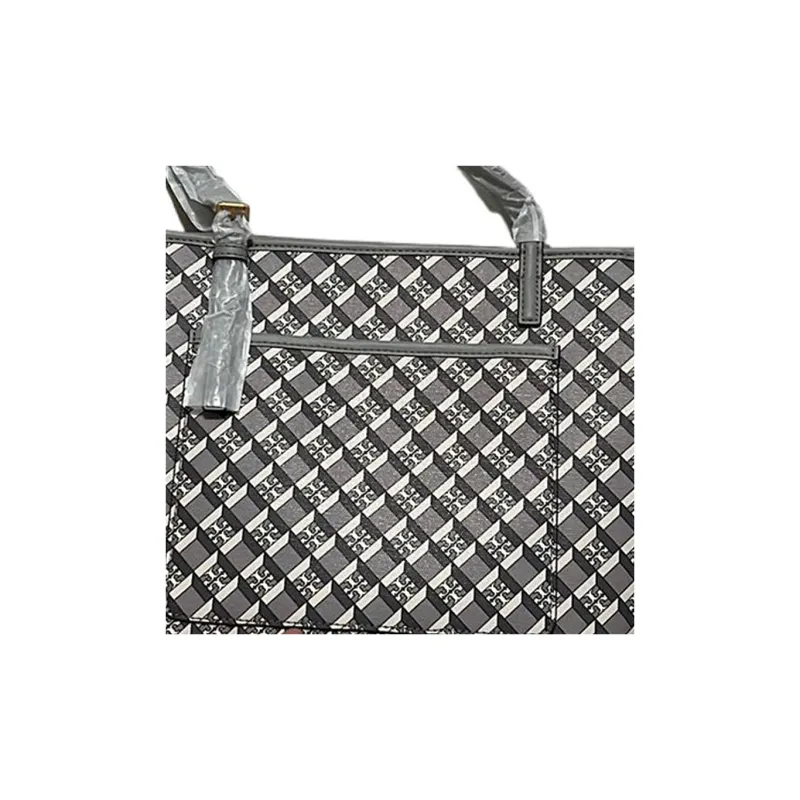 TORY BURCH PVC Tote Bag Shopping Bag Shoulder Bag Crossbody Bag Handbag Regular Women's Gray-2
