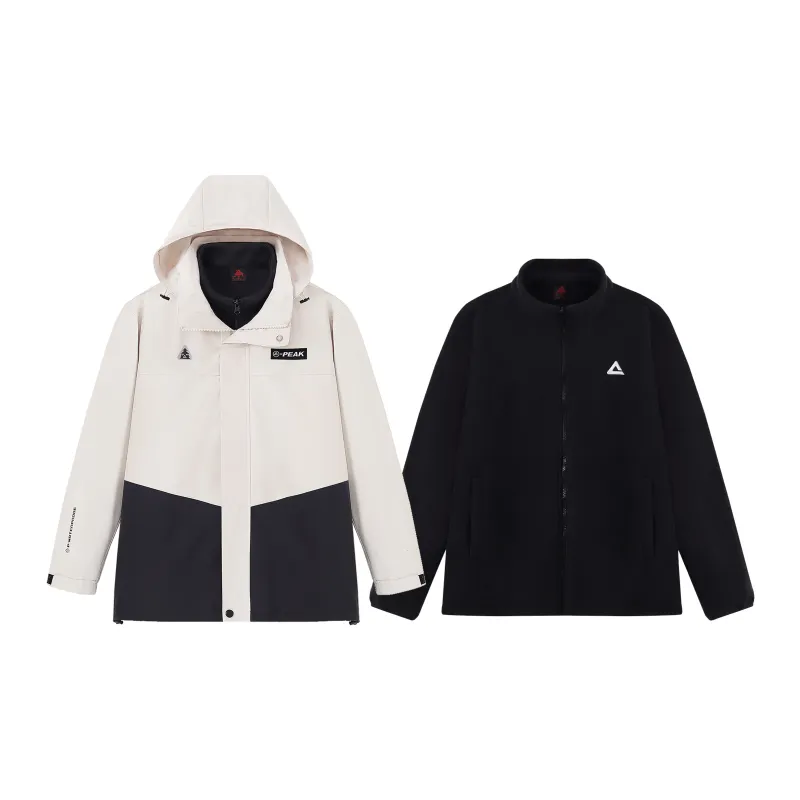 PEAK Windbreaker Jackets Unisex White Light Khaki-1