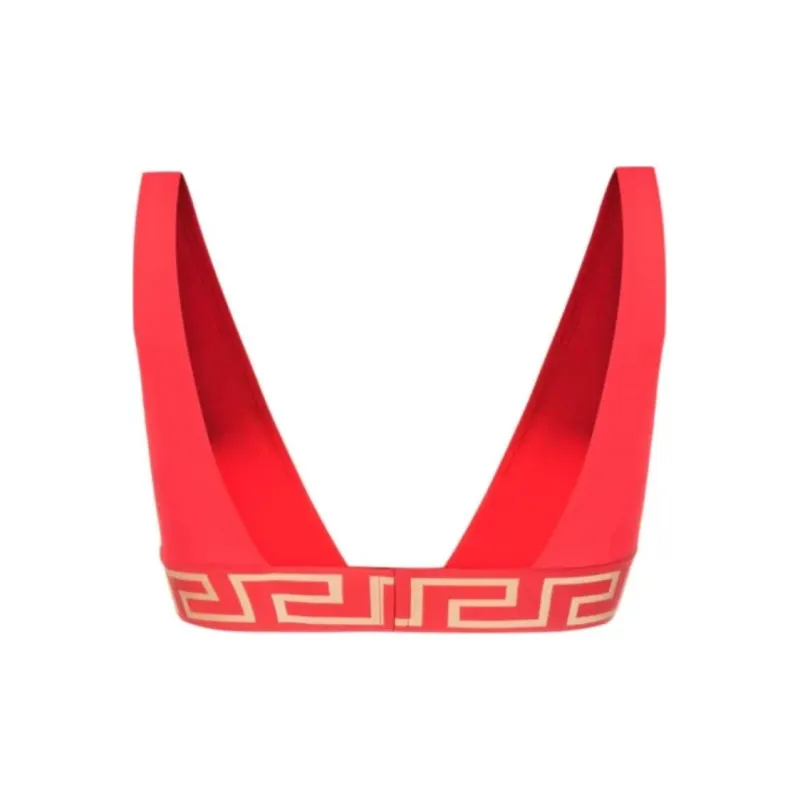 VERSACE La Greca-print Bikini Top-1