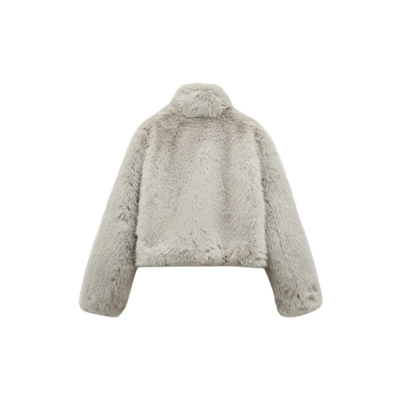 ZARA Velvet-feel Coat Women's Pearl Gray-1