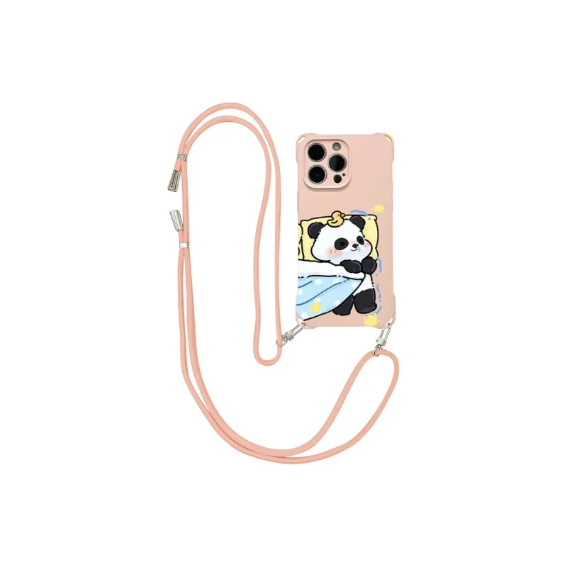 Sen Dog Silicone Material Square Lanyard Niche Cute Phone Cases Compatible With Apple 16 Pro Max/Pro/Plus/15/14/13-12