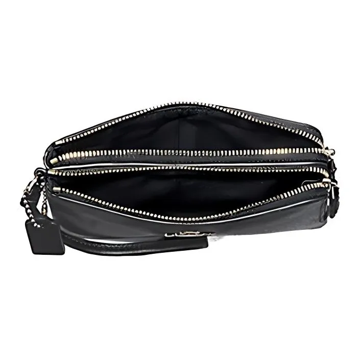 COACH Corner Zip Canvas With Cow Leather Wrist Bag Clutch Mahjong Wallet Women's Gunmetal Gray-1