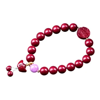 Stone On The Line Reconstructed Cinnabar Bracelets Unisex
