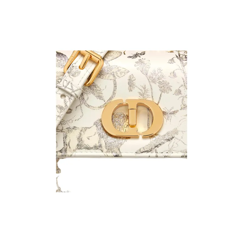 DIOR Cow Leather Crossbody Bag Shoulder Bag Mini Women's Milk White-5