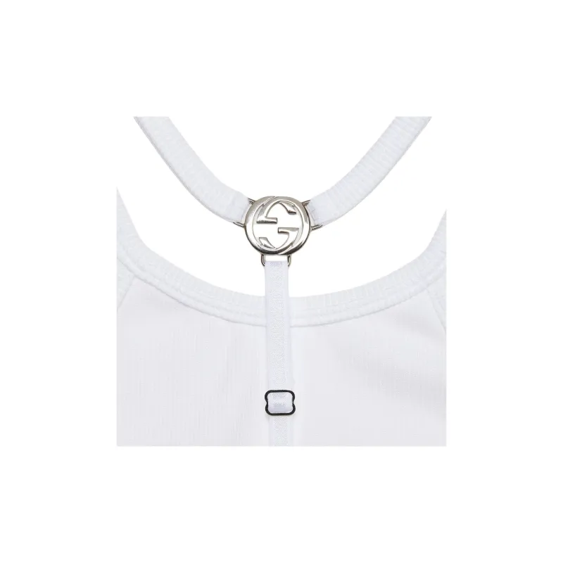 GUCCI Interlocking G Ribbed Cropped Top-4