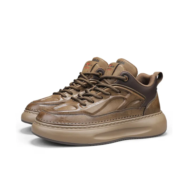 G.N.SHIJIA Casual Shoes Men Low Top Yellow/Black/Khaki-8