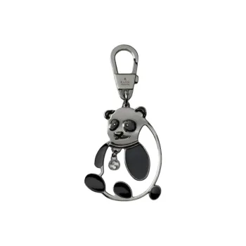 GUCCI Metal Keychain Bag Accessory Unisex Silver & Black