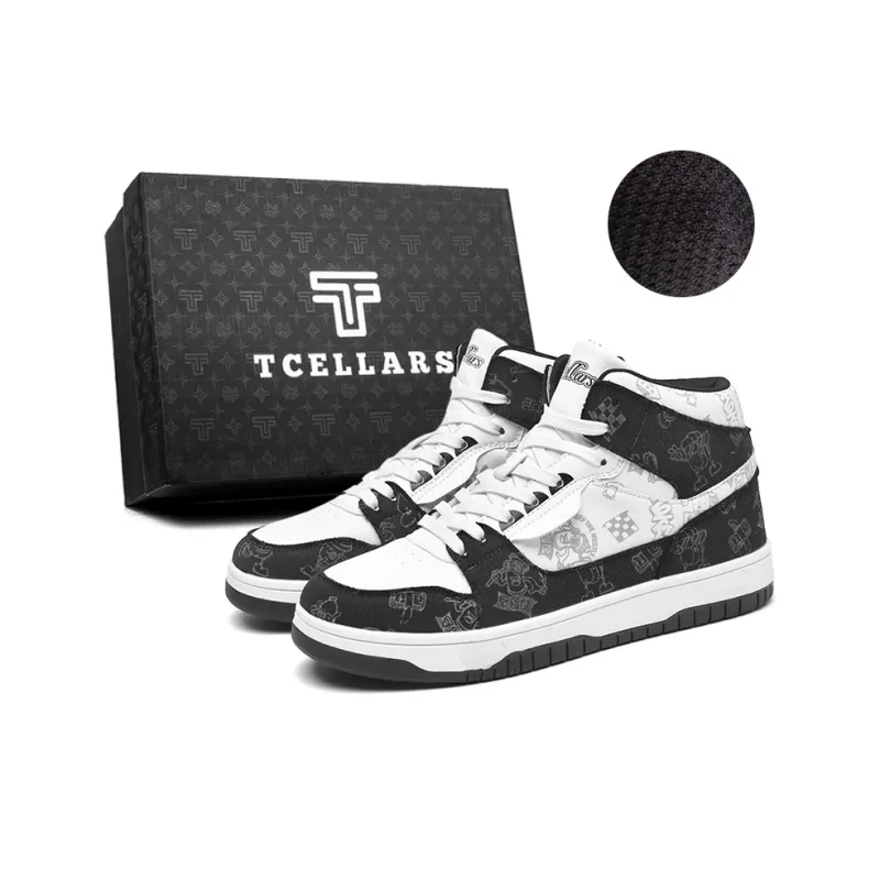 TCELLARS Coverage Abrasion Resistant Height Increasing Mid Top Skateboard Shoes Unisex-0