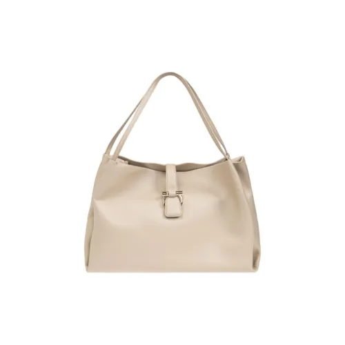 FERRAGAMO Leather Handbag Women's Light Beige