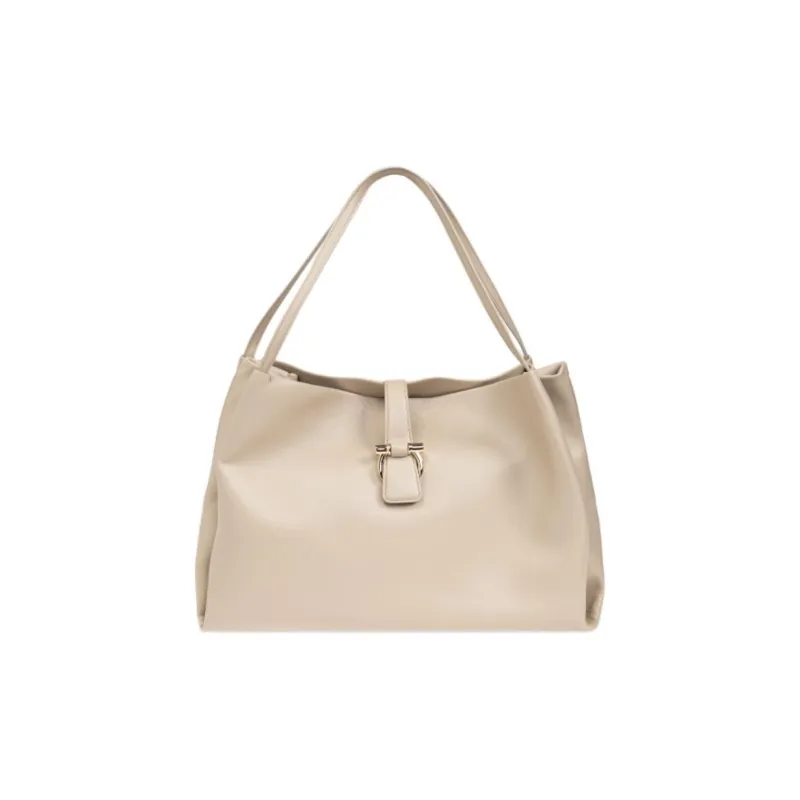 FERRAGAMO Leather Handbag Women's Light Beige-0