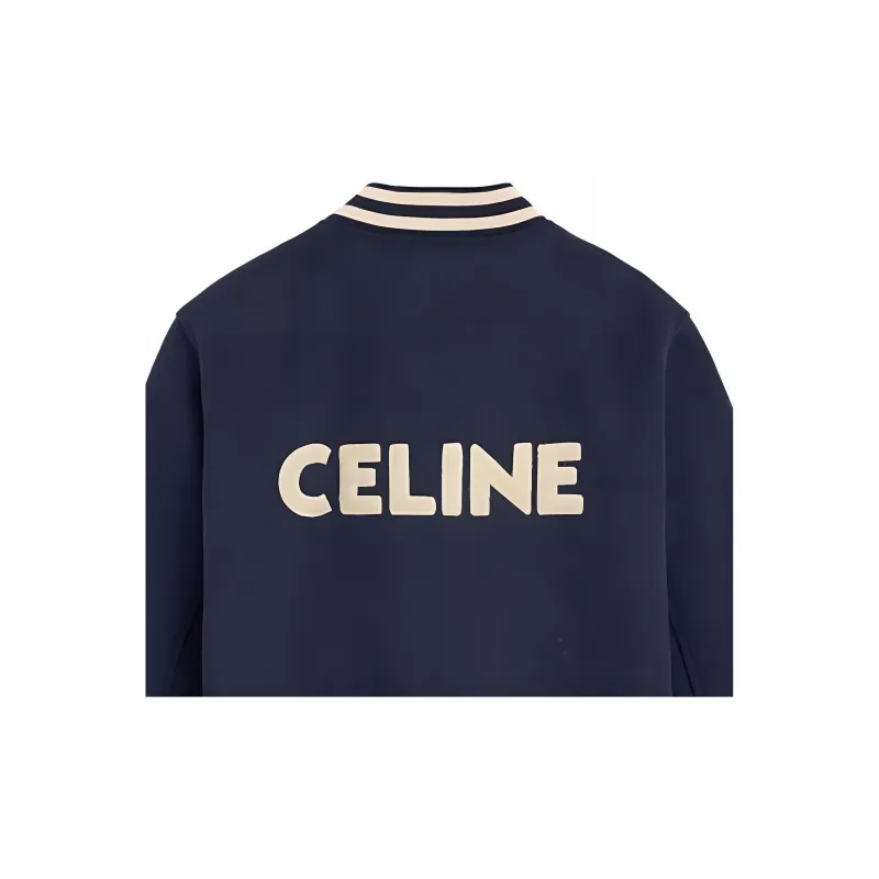 CELINE Loose Varsity Style Jacket In Wool-3