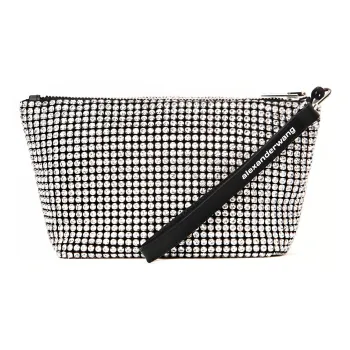 Alexander Wang Heiress Cow Leather Makeup Bags Clutches Women's White