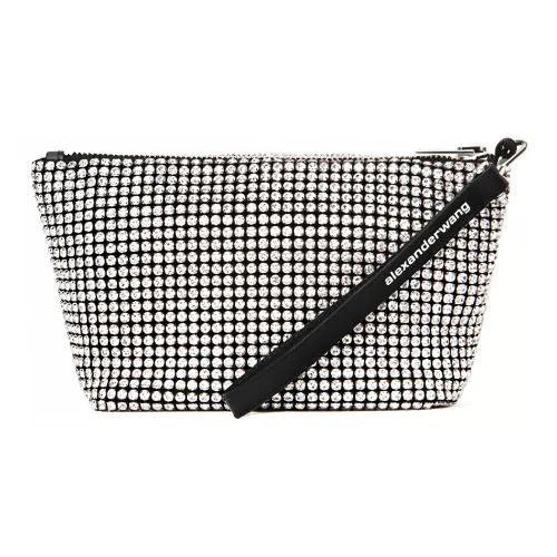 Alexander Wang Heiress Cow Leather Makeup Bag, Clutch Women's White