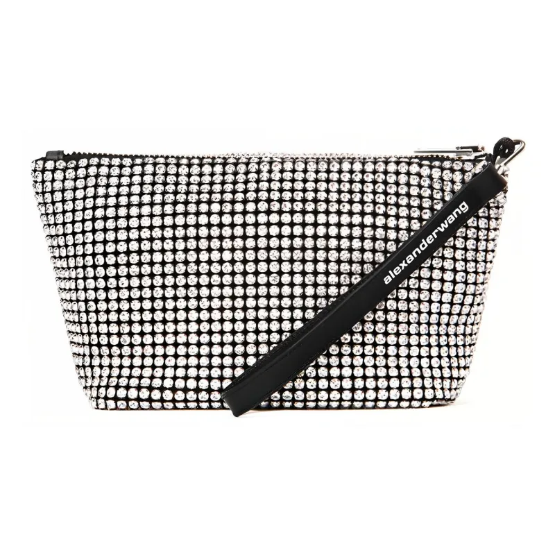 Alexander Wang Heiress Cow Leather Makeup Bag, Clutch Women's White-0
