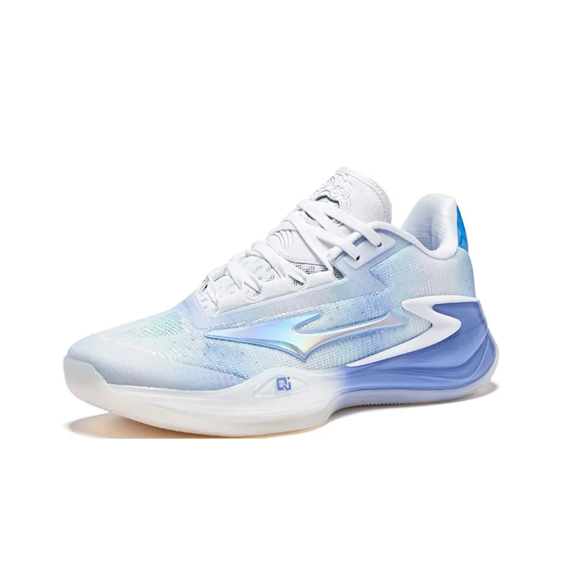 Erke Humble 1.0 Basketball Shoes Men Low Top Erke White, Gan Purple Blue-2
