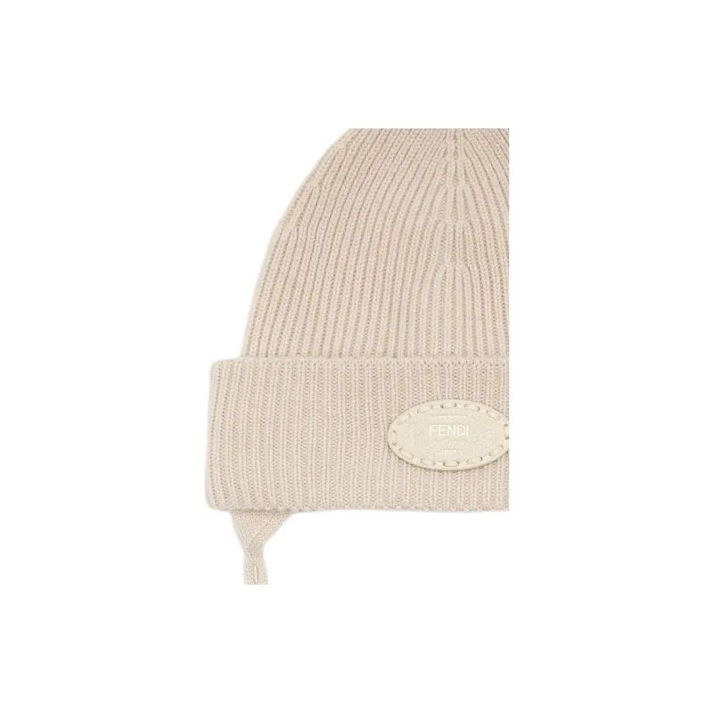 FENDI Cashmere Beanies Women's Beige-1
