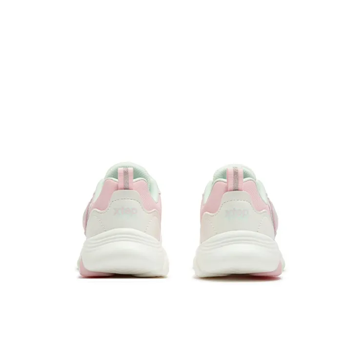 XTEP Non slip Support Low Top Kids Lifestyle Shoes Sail White Ice Pink Kids'-3