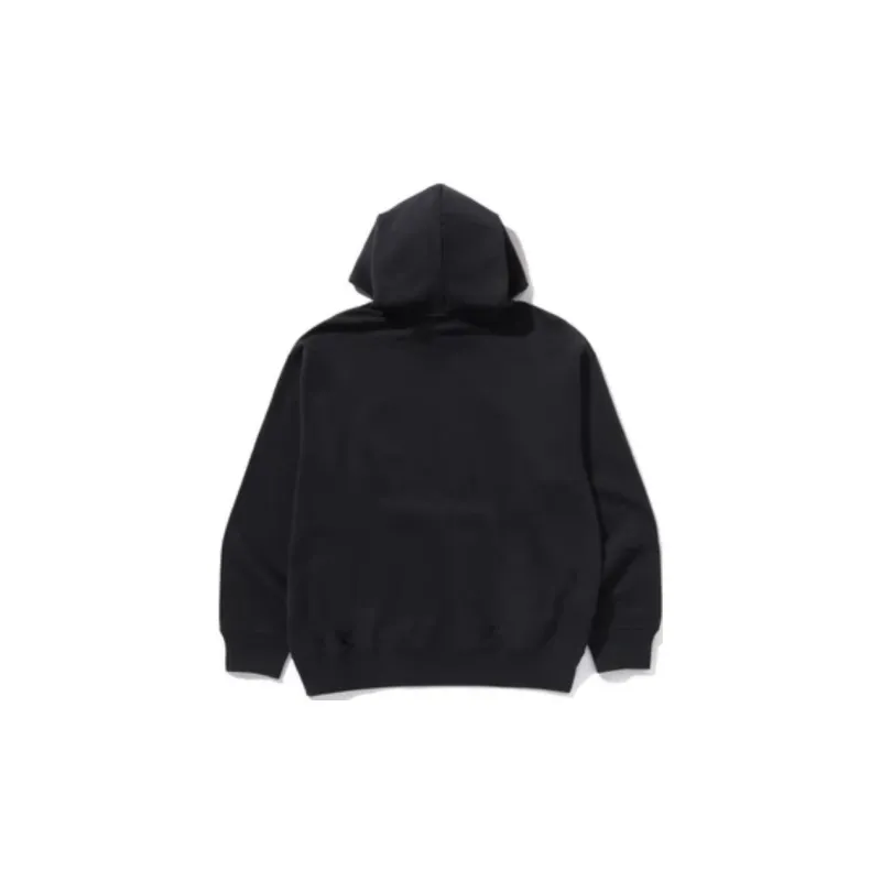 A BATHING APE Garment Dye Bathing Ape Logo Relaxed Fit Pullover Hoodie-1