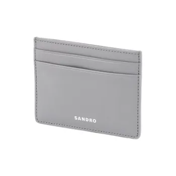 Sandro Cow Leather Card Holder Men's Medium Gray