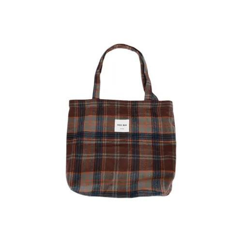 TOMATO&POTATO Polyester Shoulder Bag Women's Brown Blue Plaid