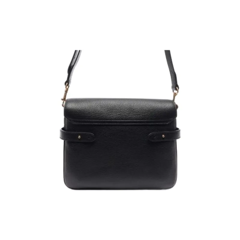Mulberry Cow Leather Shoulder Bag Women's Black-2