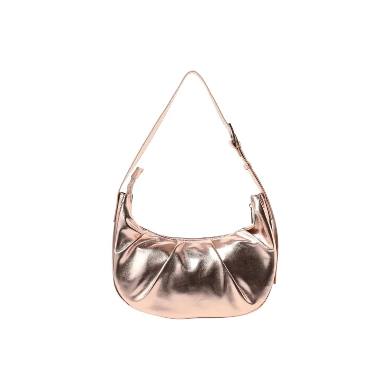 Beams Synthetic Leather Handbag, Shoulder Bag Women's Black/Metallic Pink-7