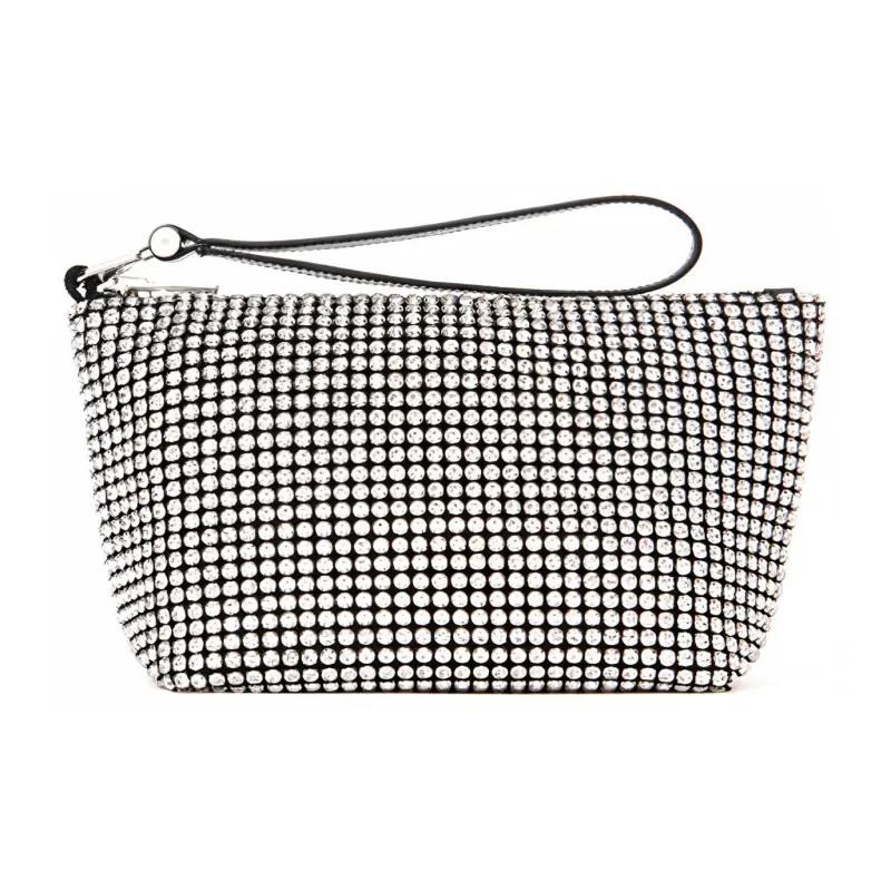 Alexander Wang Heiress Cow Leather Makeup Bag, Clutch Women's White-1