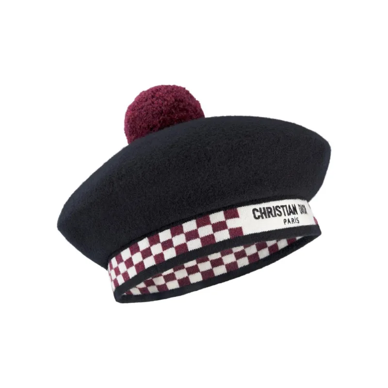 DIOR Lambswool Hats & Caps Women's Black-1