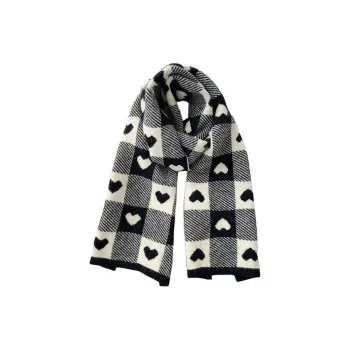 PISHUSHU Polyester Knit Scarves Unisex Black Beige Orange Milk Tea Beige