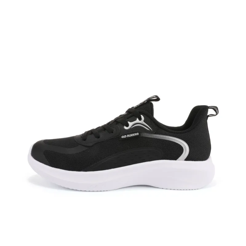 QIAODAN Cushioning Anti-Slip And Wear-Resistant Low-Top Casual Running Shoes Women's Black White-0
