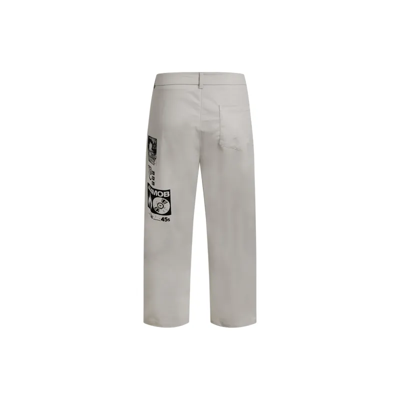404MOB GANG Casual Pants Unisex Ecru-1