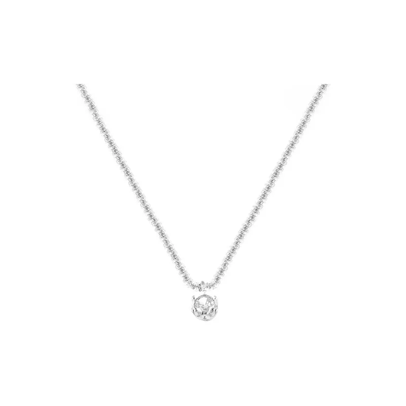 Floating Joy 925 Sterling Silver Zircon Necklaces Women's Snake Year Good Luck-0