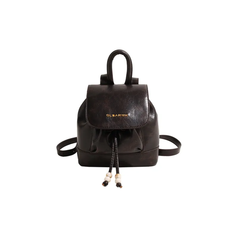 LUVISTRUE PU Small Backpack Small Size Women's Yellow Brown/Black Coffee Brown-7