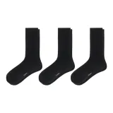 Knee-High Socks 3 Pack[Black+Black+Black]Dry and Fresh Fit