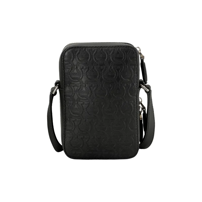 FERRAGAMO Calfskin Travel Bag Unisex Black-5