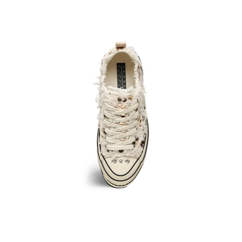 VESSEL Wear Resistant Slip Resistant Low Top Canvas Shoes Unisex Beige-2
