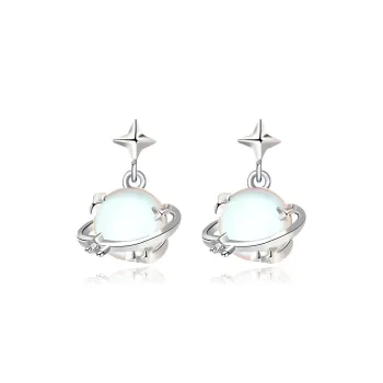 KEMLAIDA S925 Silver Stud Earrings Women's