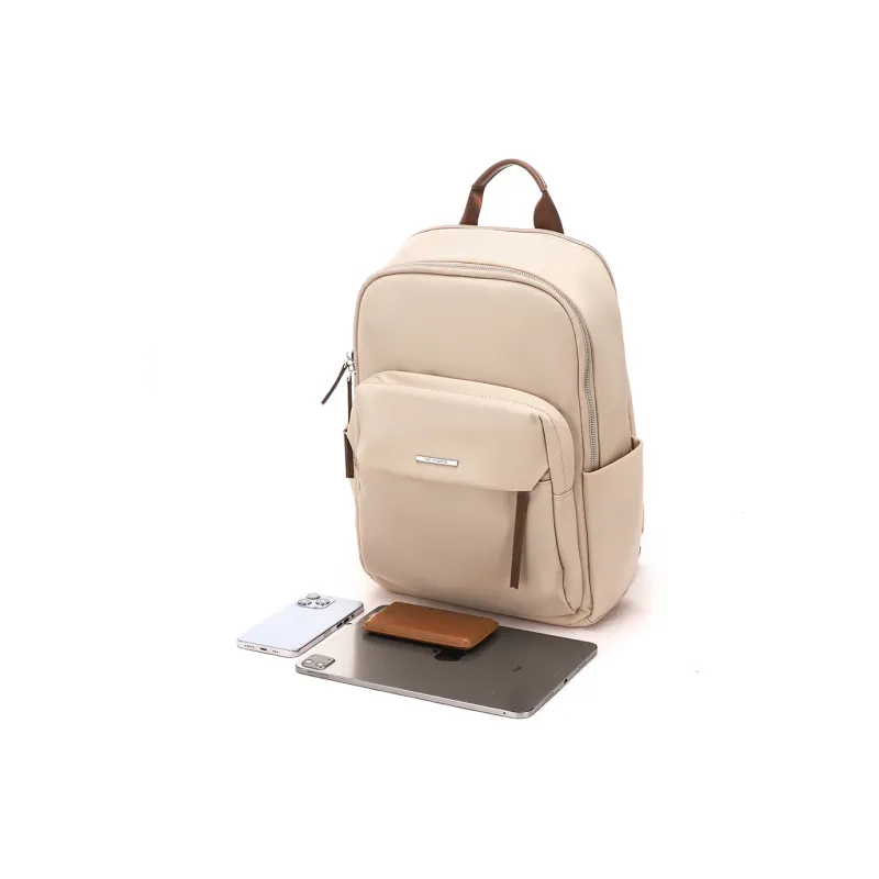 RED DRAGONFLY Fabric Backpack Unisex Apricot/Dark Gray/Black-4
