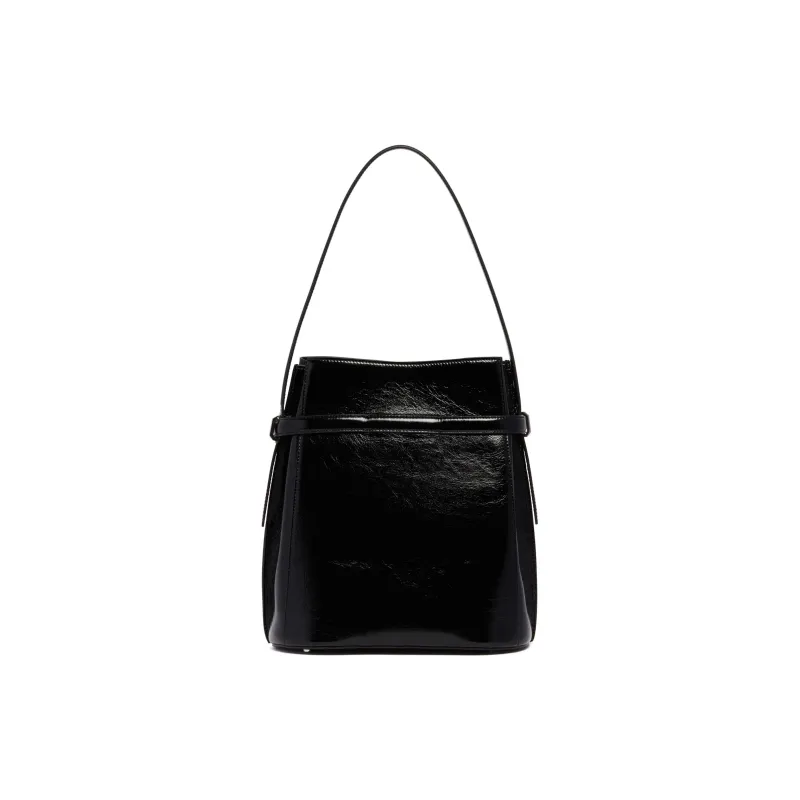 TOTEME Leather Bucket Bag Handbag Women's Black-2
