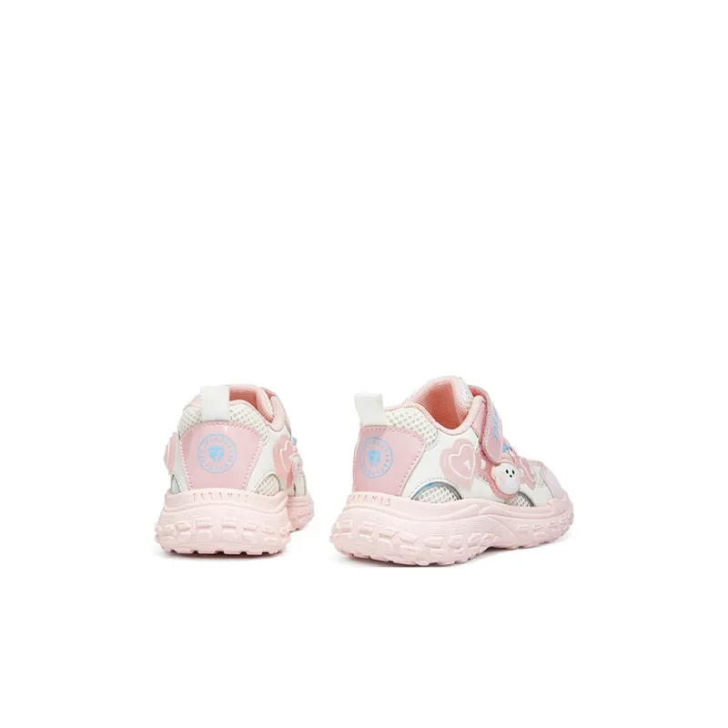 TARANIS Slip Resistant Breathable Kids' Running Shoes White/Pink Children Aged 3 7 Years Old-3
