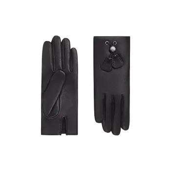 HERMES Lambskin Cashmere Brushed Other Gloves Women's Black/Brown
