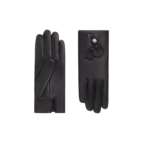 HERMES Lambskin Cashmere Brushed Other Gloves Women's Black/Brown